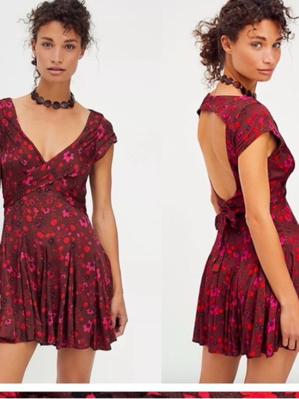 Free People Movement It Takes Two floral wrap dress in Plum Combo Size Small